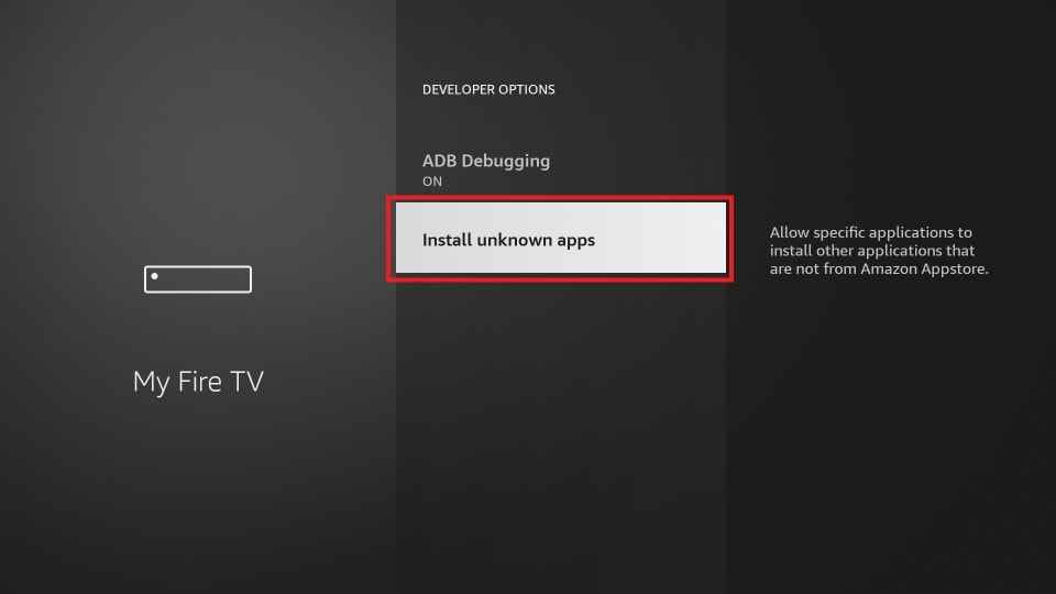 Select Install Unknown apps to stream Cobra IPTV