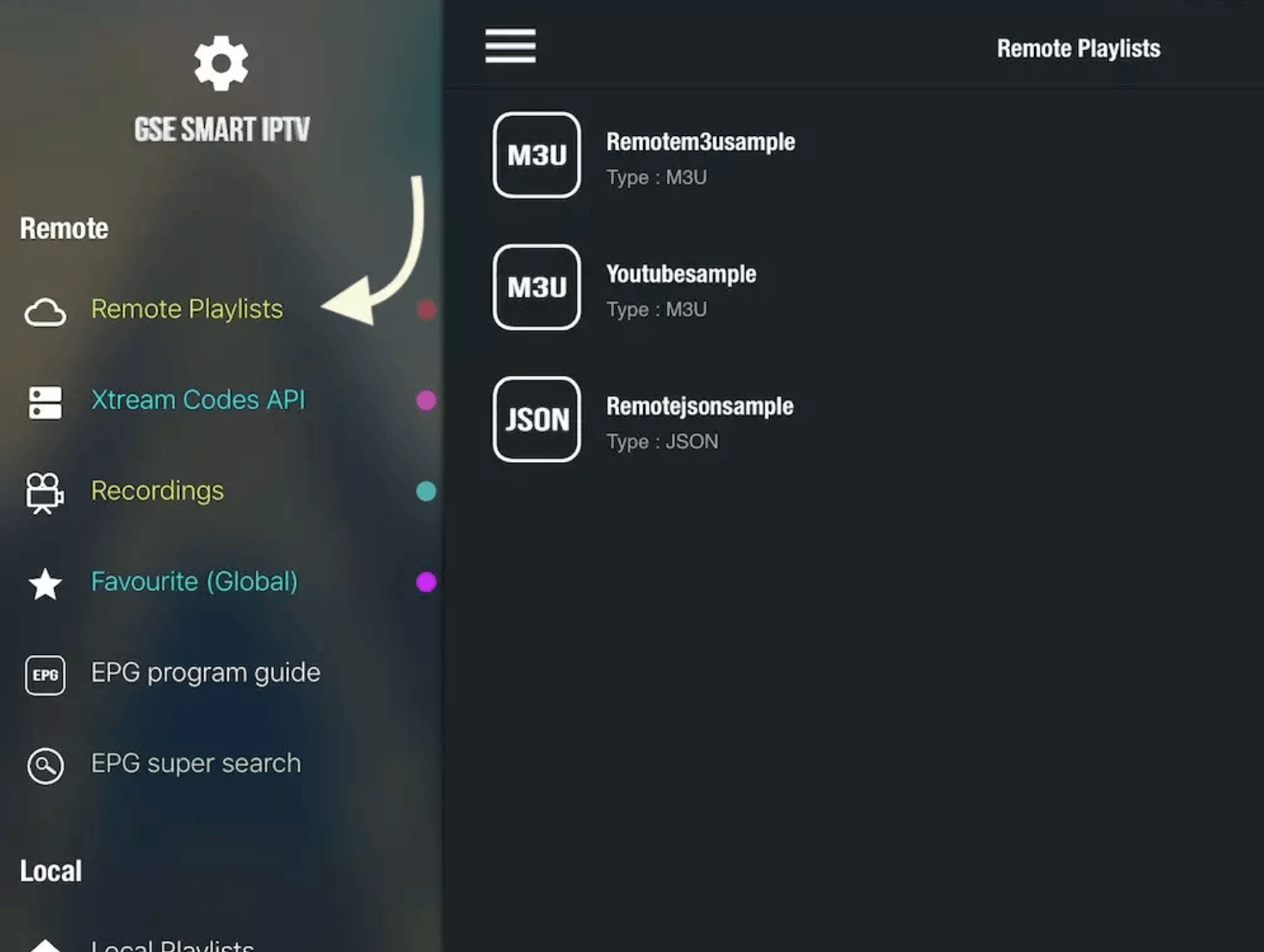 Select Remote Playlist