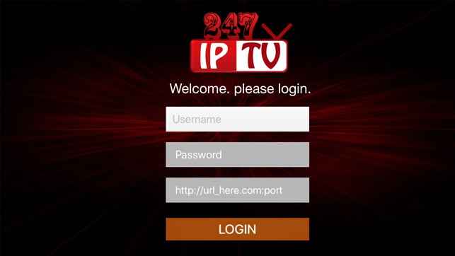 Select Login to stream IPTV on Smart TV