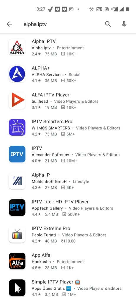 Search for Alpha IPTV