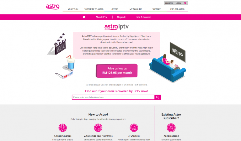 Go to the official Astro IPTV website