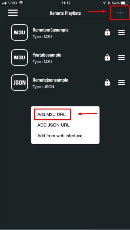 Select the Add M3U URL option in GSE Smart IPTV app to paste Best Streamz M3U