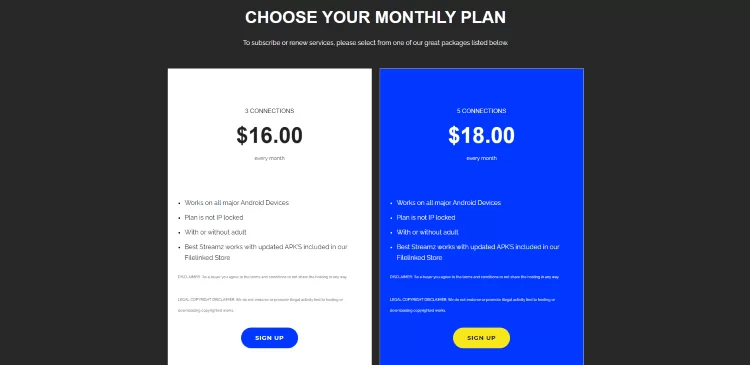 Choose any subscription plan provided by Best Streamz