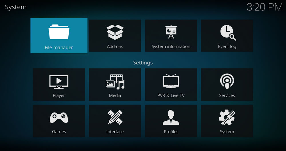 Select File Manager to stream Flex IPTV