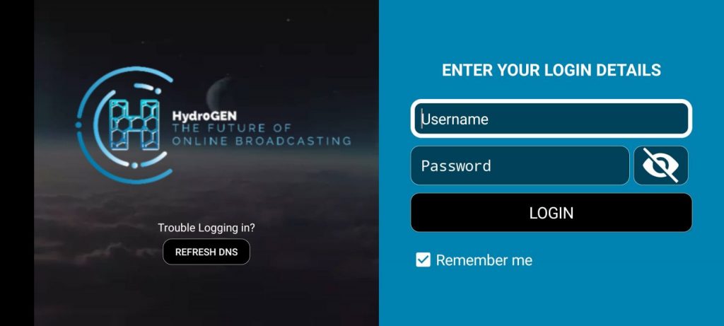 Enter your username and password to sign in to Hydr0GEN IPTV