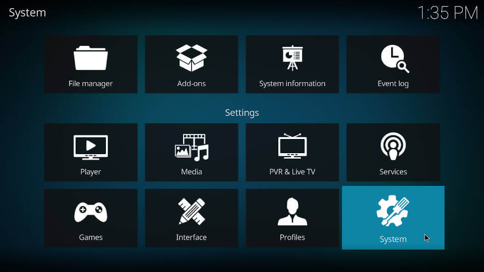 Select System to stream IPTV Pro