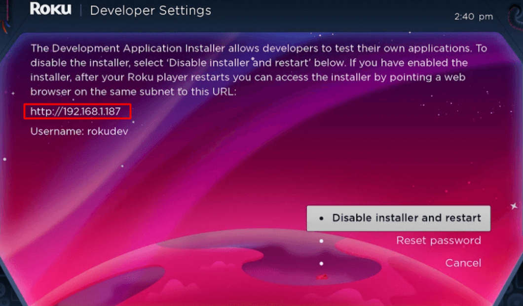 Select Disable Installer and restart