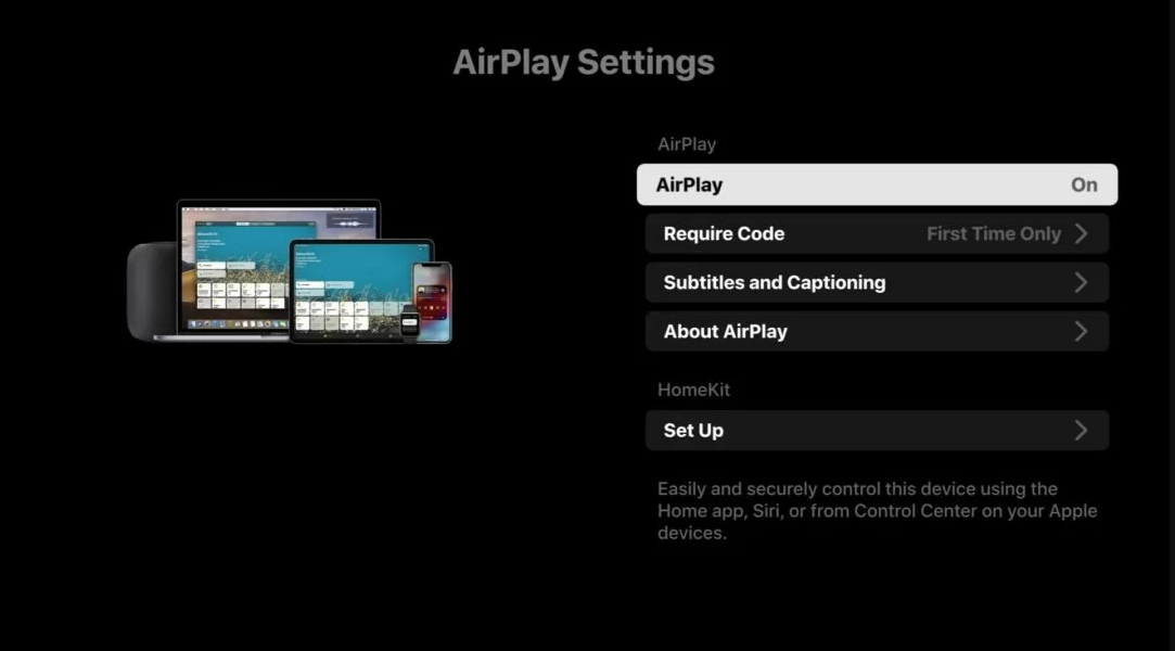 Select AirPlay to stream IPTV on Roku