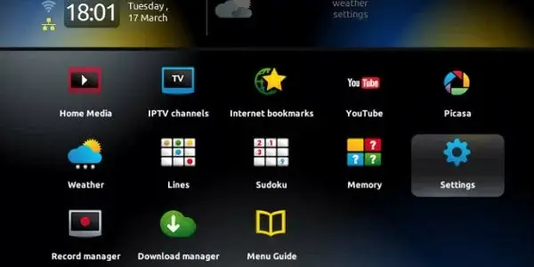 Open the Settings menu to stream Iconic Streams IPTV