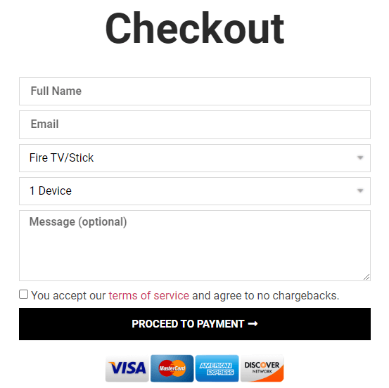Select Proceed to Payment