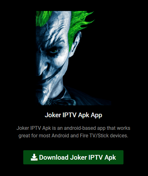Select Download Joker IPTV apk