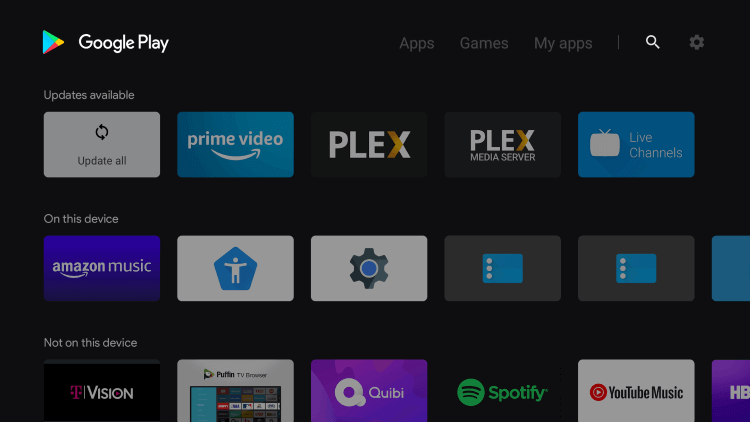 Open Play Store of your Smart TV