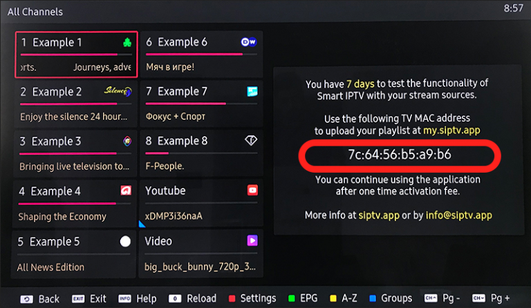 Note down the Mac address to stream Smart IPTV
