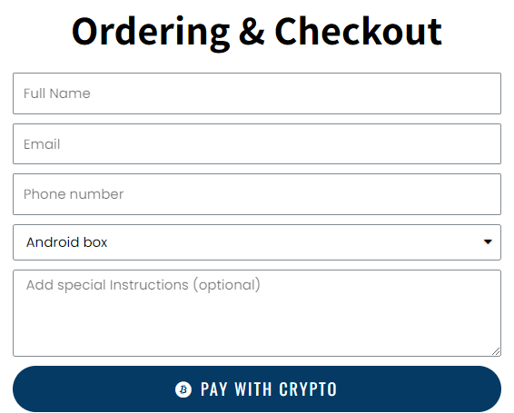 Select Pay With Crypto