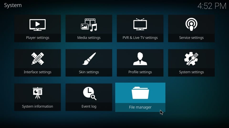 Select the File manager option  to stream Volka IPTV