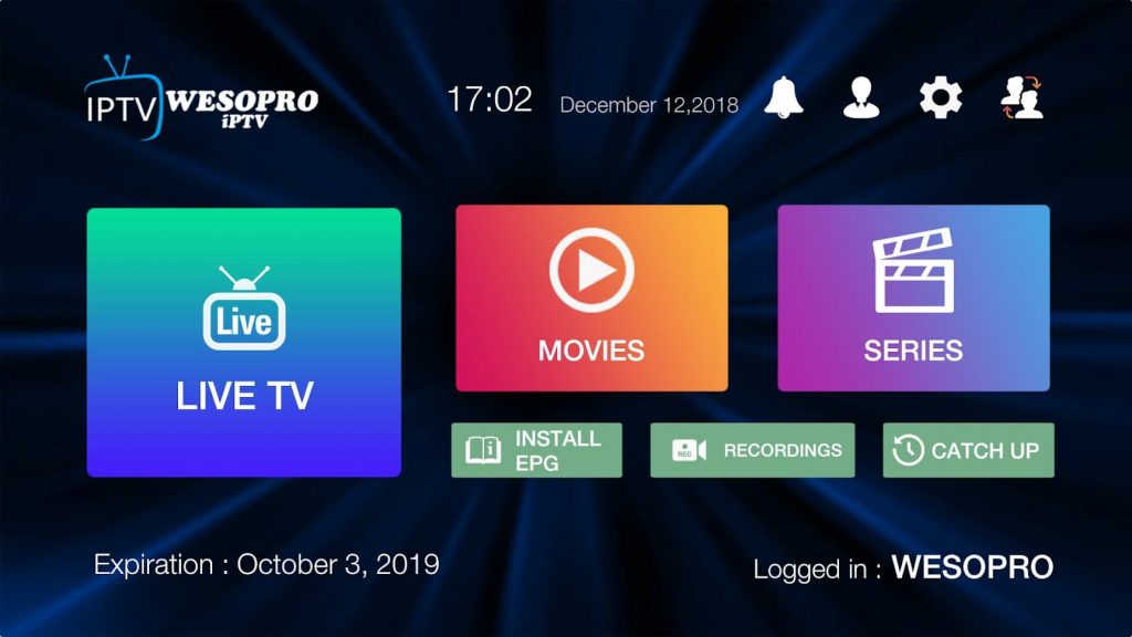 Access your playlist from the app on Wesopro IPTV Player