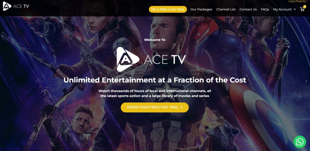 Go to the Ace IPTV website
