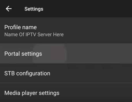 Select Portal Settings to stream Hive IPTV