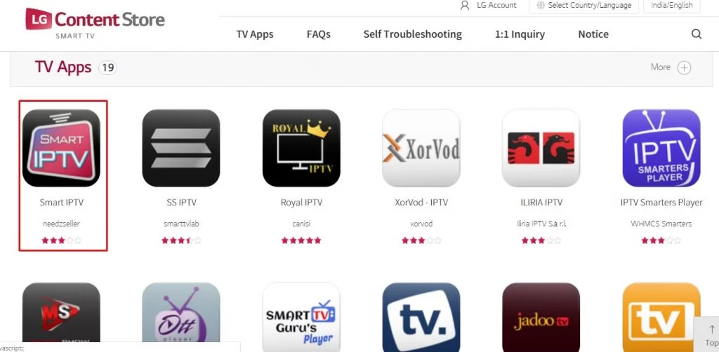 Smart IPTV app in LG Content Store