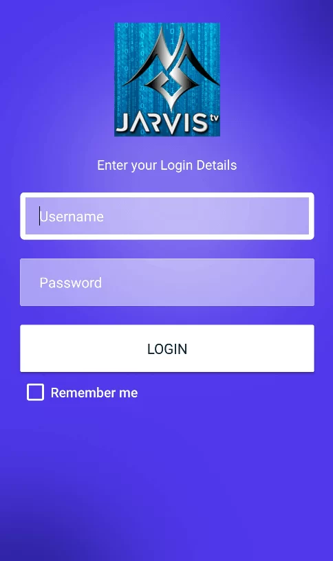 Enter Username and Password to sign in to Jarvis IPTV