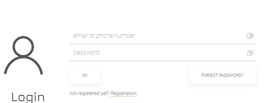 Select the Registration option in the OTTplayer website 