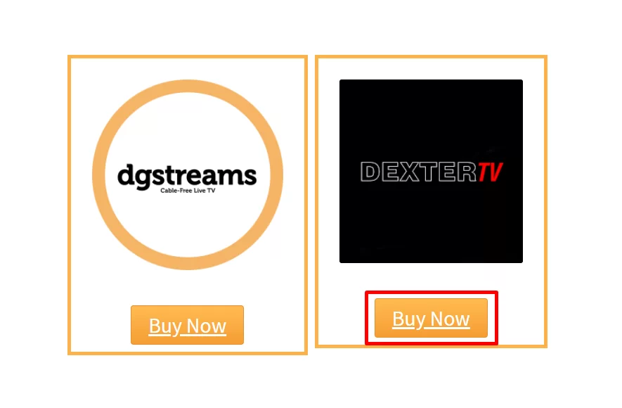 Click on the Buy Now button in the Dexter IPTV website