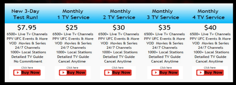 Click on the Buy Now button next to the Max IPTV  plan you want
