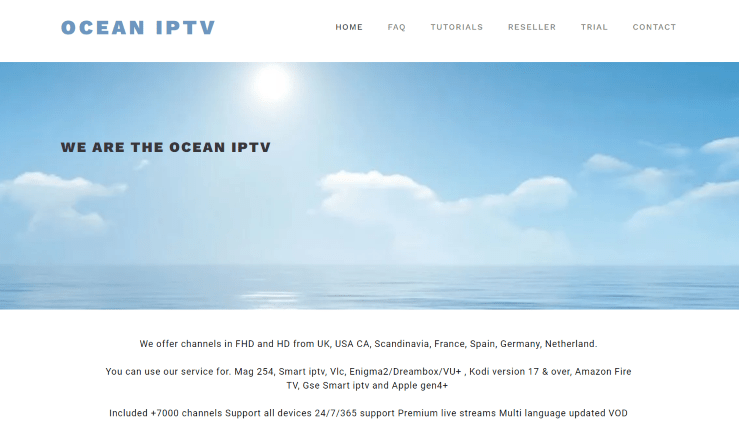 Visit the Ocean IPTV website