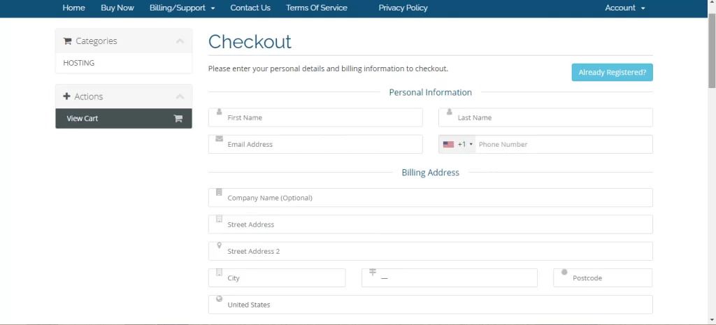 Enter your personal details in the Ology IPTV Checkout page