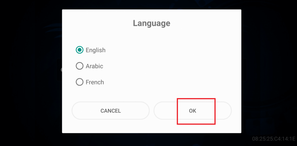Choose any language in the Pal IPTV app