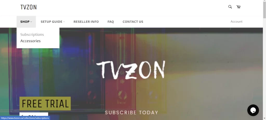 Visit the official TVZON IPTV website