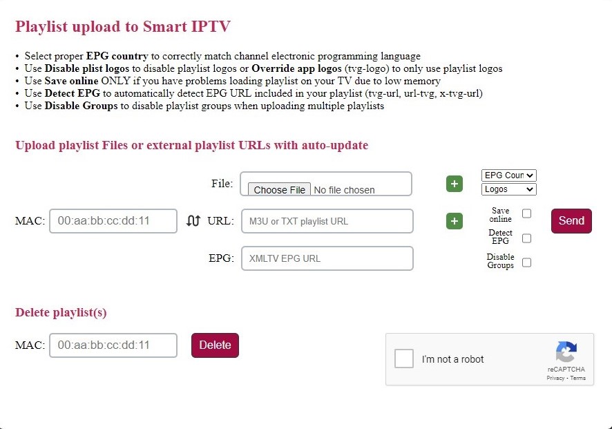 Visit Smart IPTV activation page