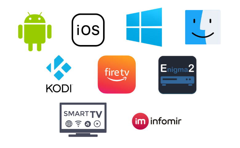 Abonnement IPTV- Adaptable Devices: Android, iOS, Windows PC, Mac, Kodi, Firestick, Enigma2, Smart TV and MAG