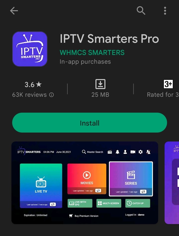 IPTV Smarters Pro Android app