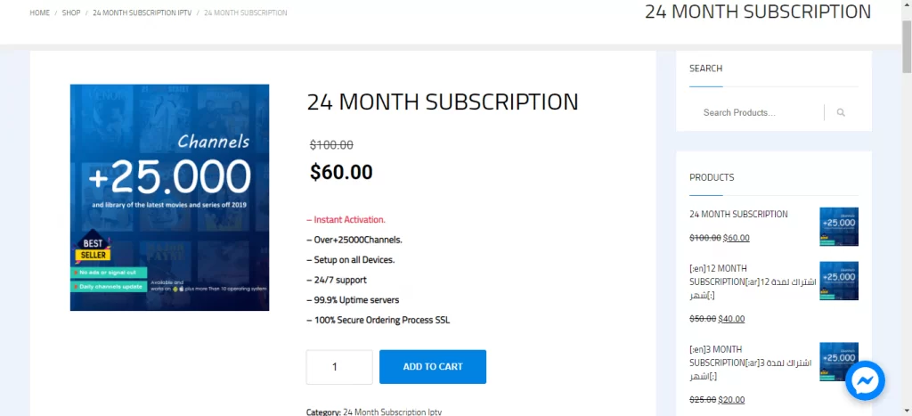 Click on Add to Cart to get the NASA IPTV subscription