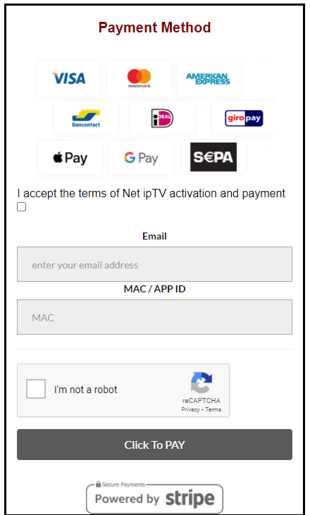 Net IPTV Payment