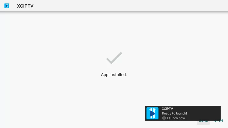 XCIPTV app installed