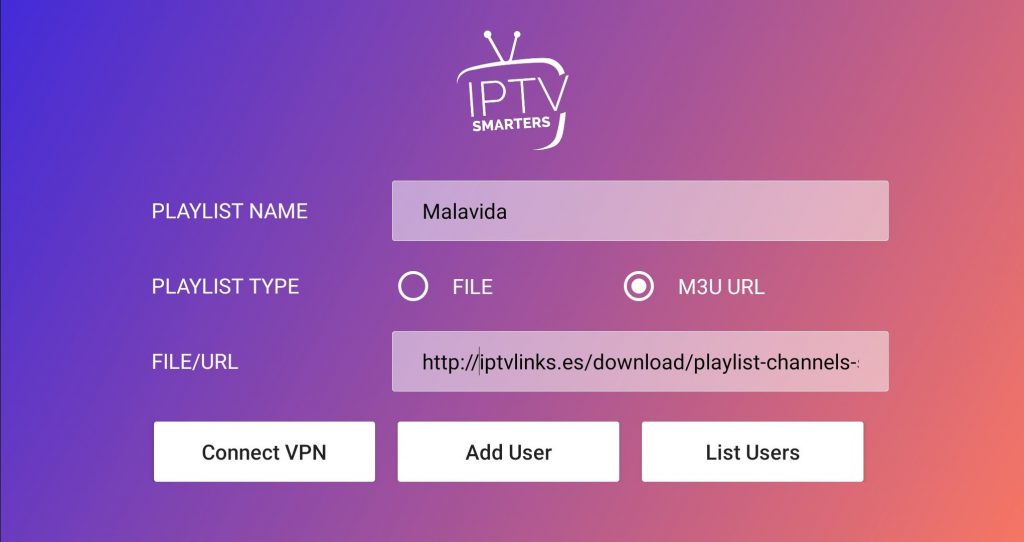 Enter Cola IPTV credentials on IPTV Smarters app
