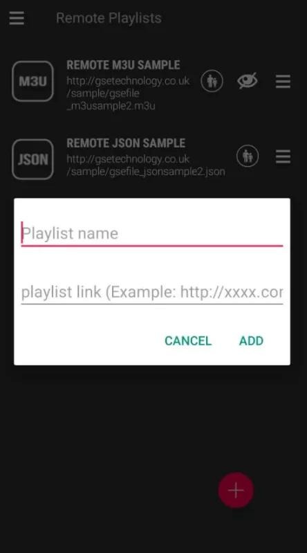enter the url and name the playlist.