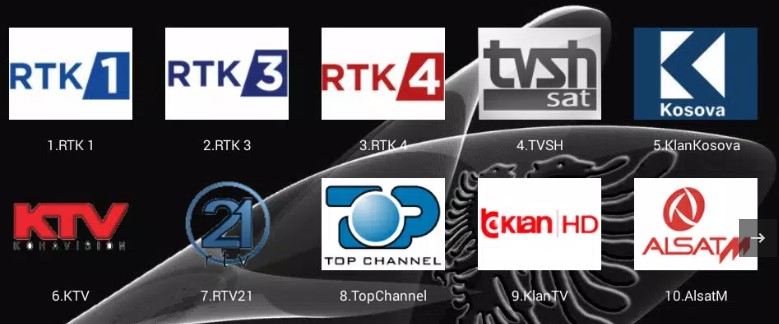 RTk 1, tvsh sat, KlanKosova, KTV, RTV21, Klan TV, AlsatM, Top Channel