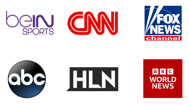 Channel List of IPTVtune: beIN Sports, CNN, Fox News Channel, ABC, HLN, BBC World News
