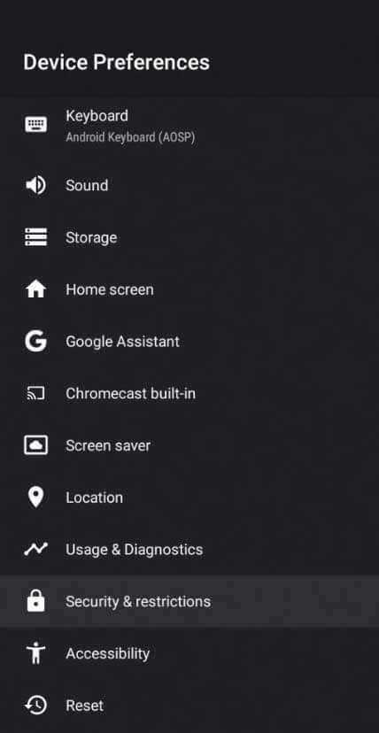 device preferences for NoraGo iptv
