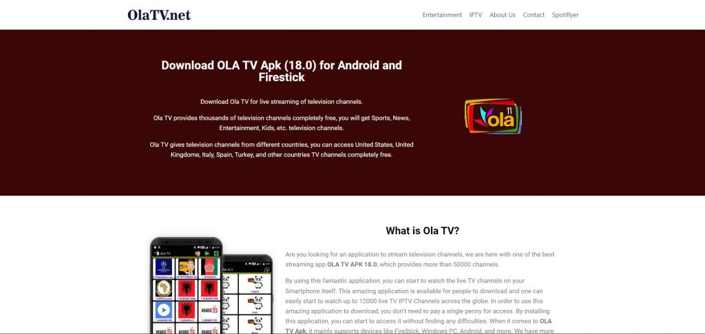Ola TV official website.