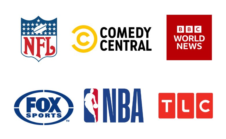 NFL, Comedy central, BBC world news, Fox Sports, NBA TLC on Ola TV
