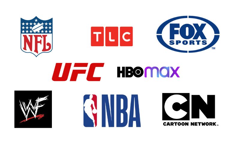 TVB IPTV NFL, TLC, FOX sports, UFC, WWF, NBA. Cartoon Network, HBO max.
