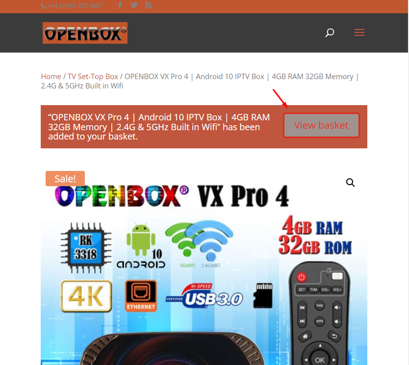 view basket option to get OpenBox IPTV