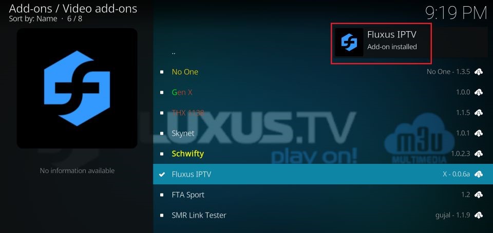 Use Fluxus IPTV
