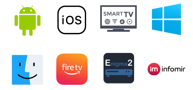 Compatible Streaming Devices of IPTV Streamz: Android, iOS, Smart TV, Windows, Mac, Firestick, Enigma2 and MAG