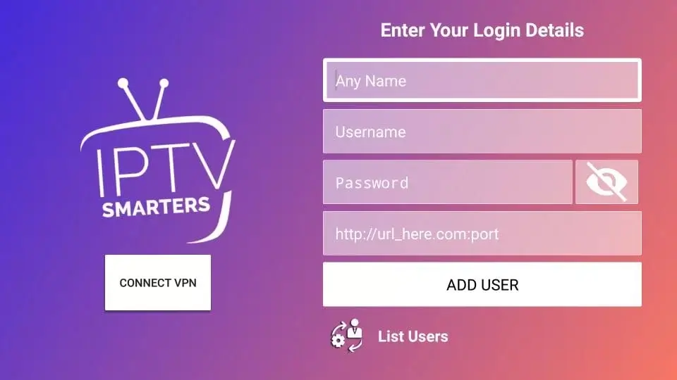 Sign in to IPTV Smarters to access IPTV on Mi TV