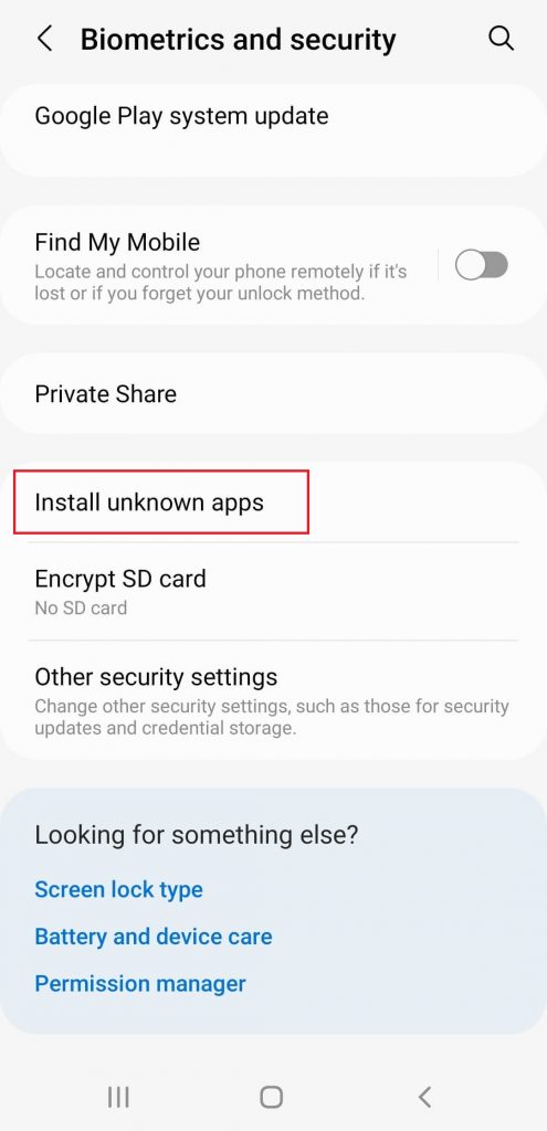 Install unknown apps